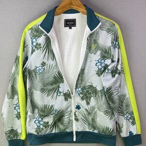 Guess‎ Los Angeles Hibiscus Mock Neck Full Zip Floral Jacket Mens Small Tropical